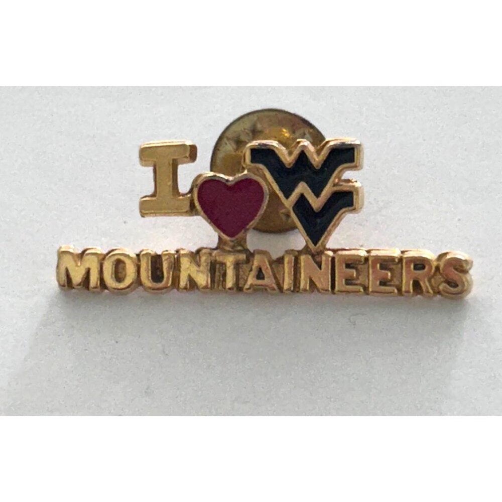 Vintage I Love WV Mountaineers West Virginia Lapel Pin